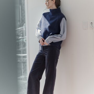 [레이허] Coduroy Straight Pants_Stone Navy