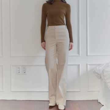 [레이허] Coduroy Straight Pants_Dust Cream