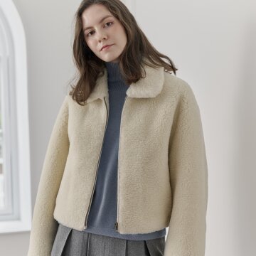 [레이허] Wool Shearing Mustang Jacket_Cream