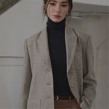 [레이허] Inami Boyfit Jacket_Grey Beige