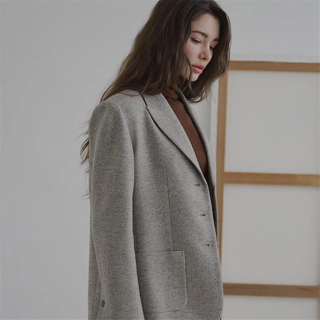 [레이허] Inami Boyfit Jacket_Grey Beige