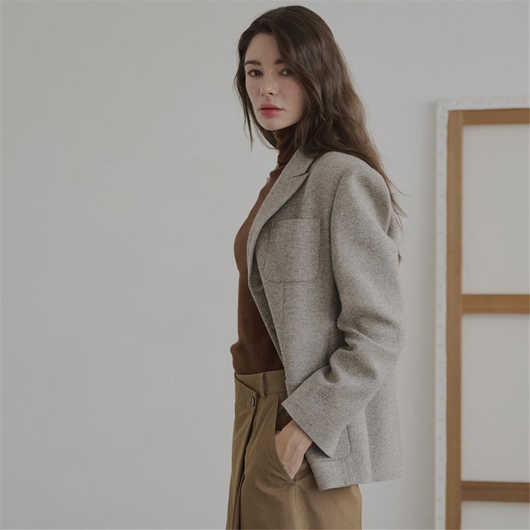 [레이허] Inami Boyfit Jacket_Grey Beige