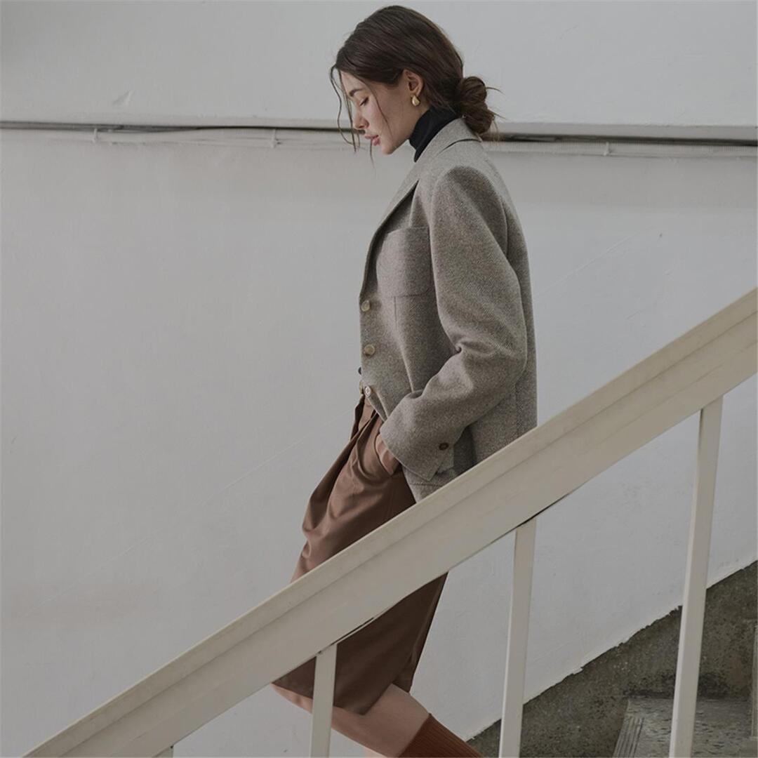 [레이허] Inami Boyfit Jacket_Grey Beige