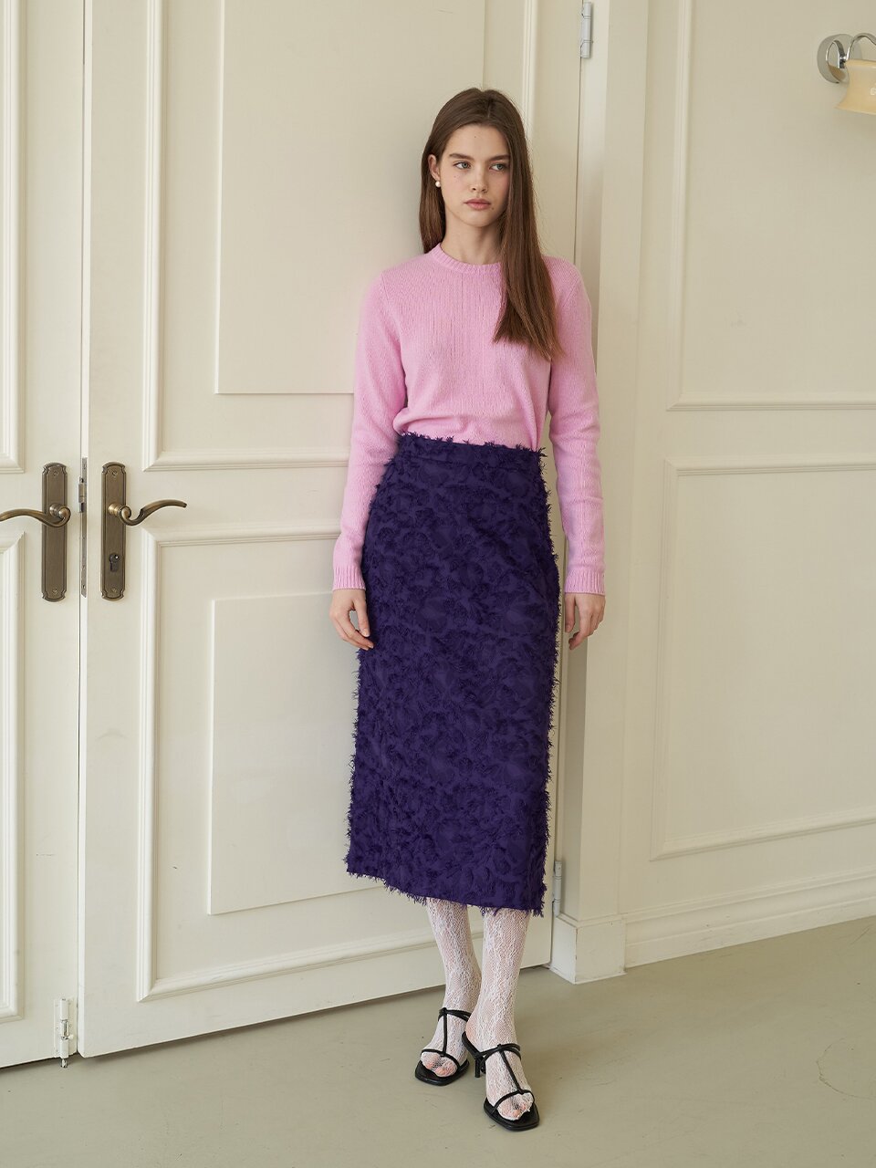 [에프코코로미즈] romantic tassel long skirt VI