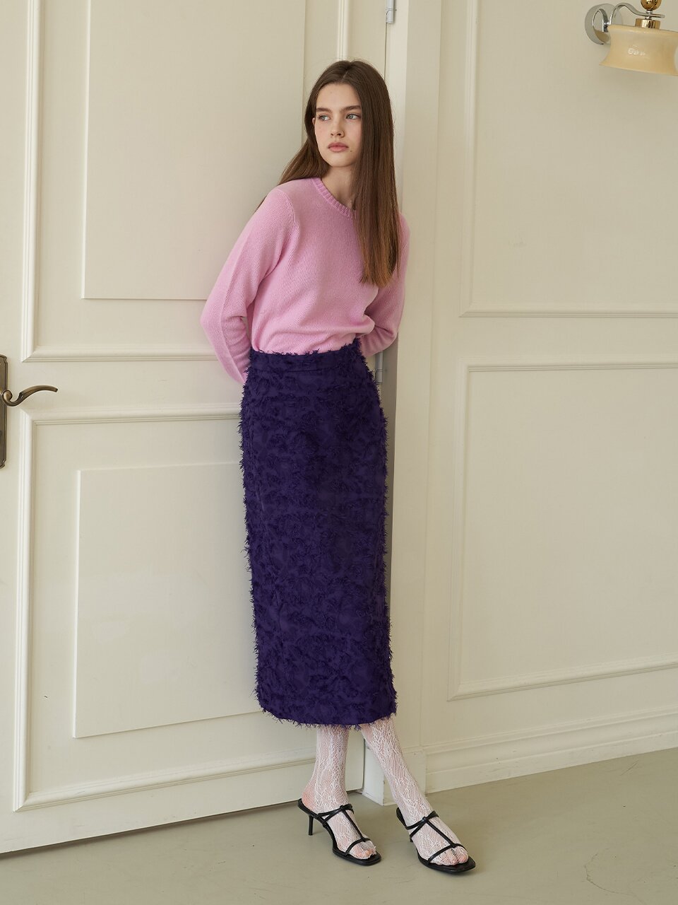 [에프코코로미즈] romantic tassel long skirt VI