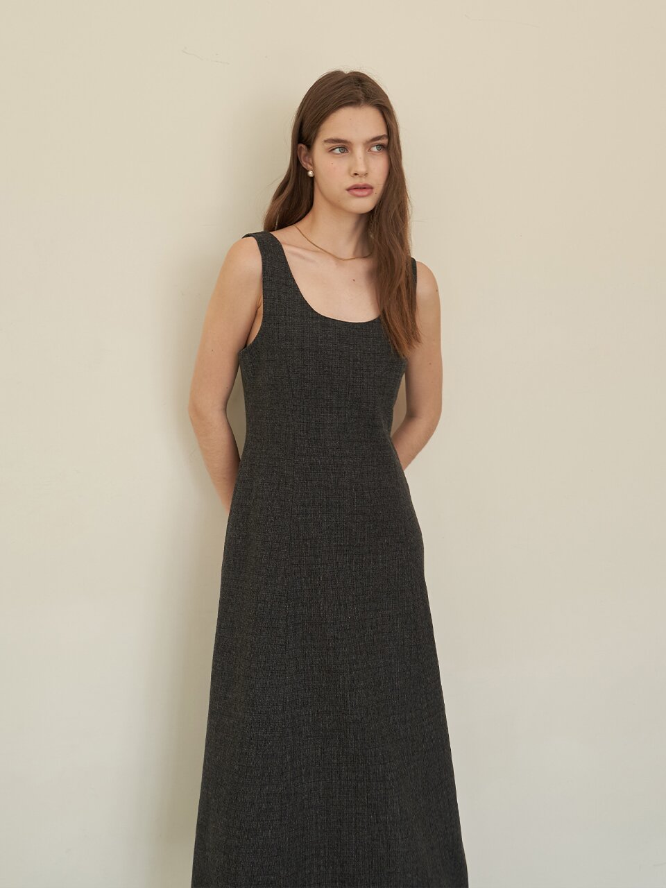 [에프코코로미즈] romantic karin sleeveless long dress GY