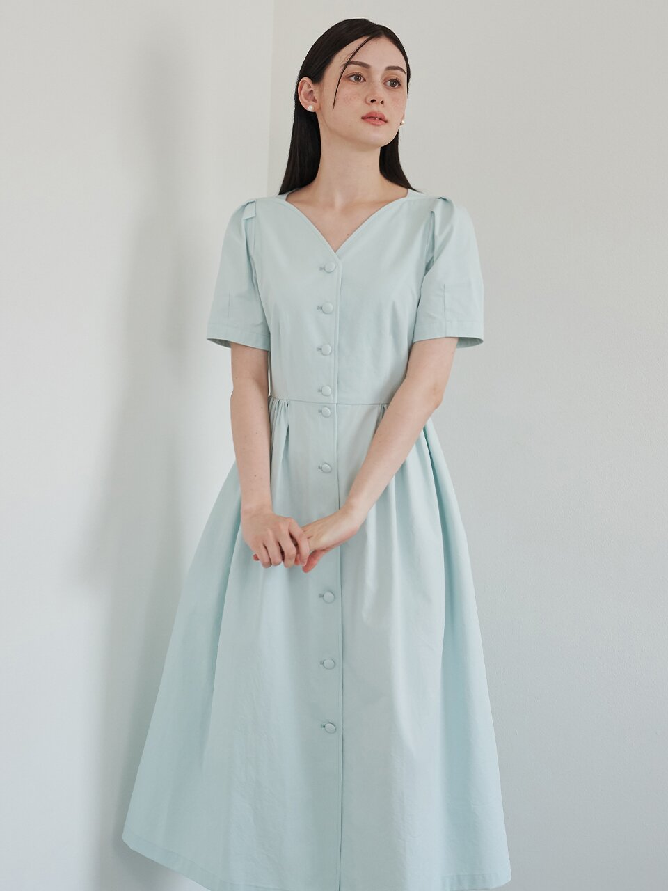 [에프코코로미즈] cotton tulip volume dress MI