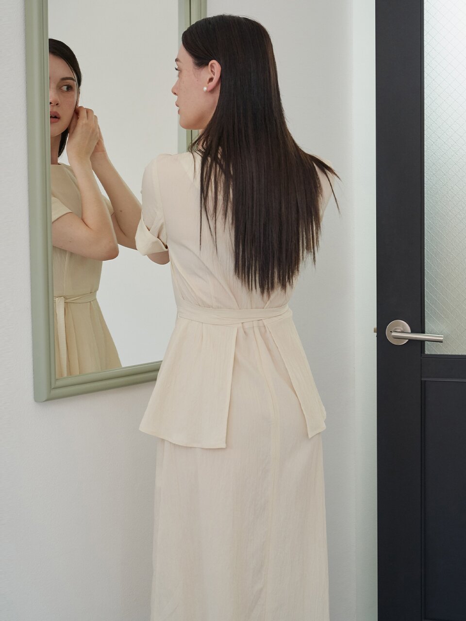 [에프코코로미즈] round neck layered dress BE