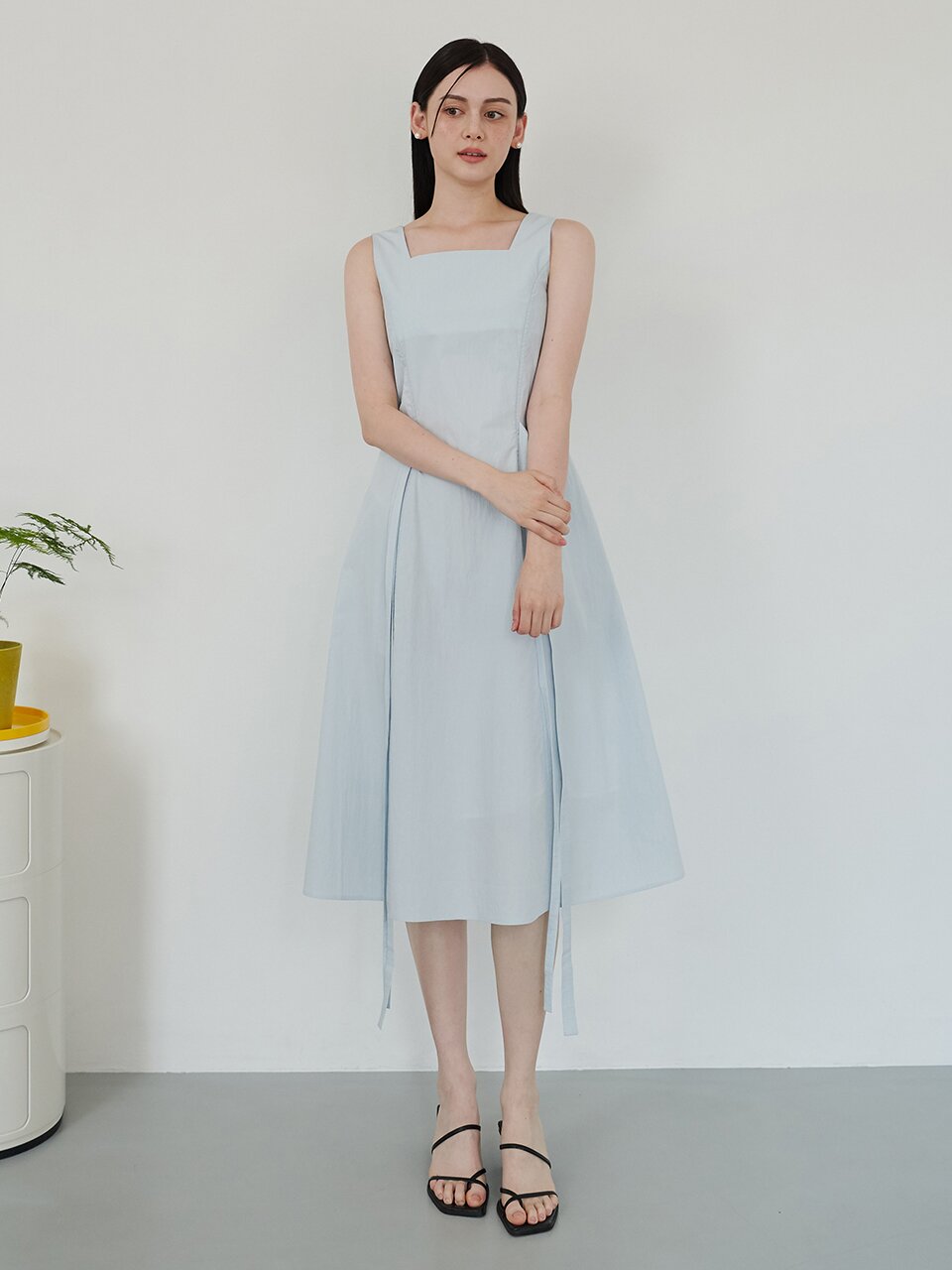 [에프코코로미즈] double ribbon sleeveless dress SK