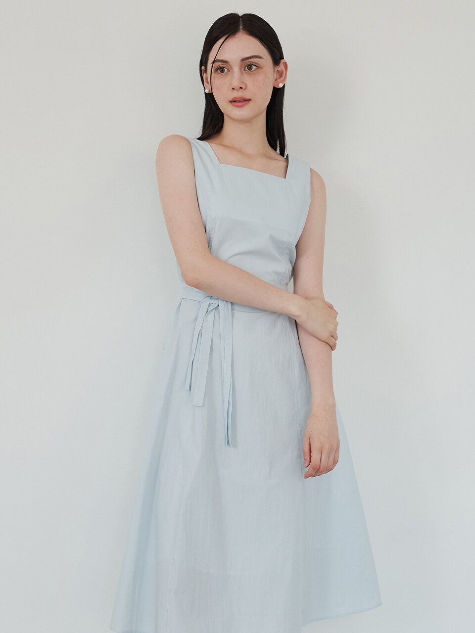 [에프코코로미즈] double ribbon sleeveless dress SK