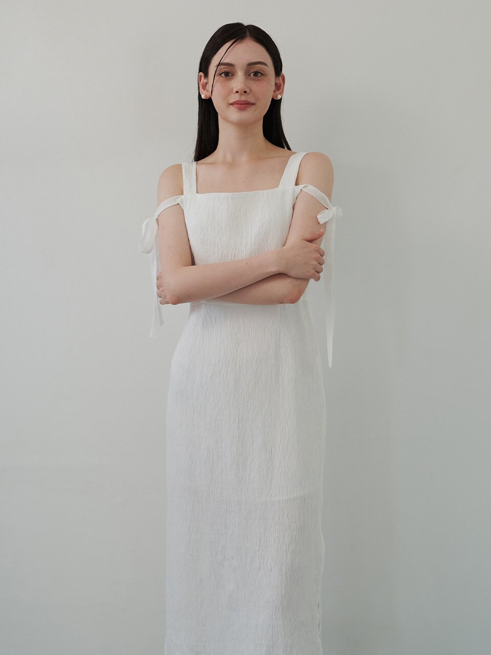 [에프코코로미즈] romantic ribbon sleeveless dress WH