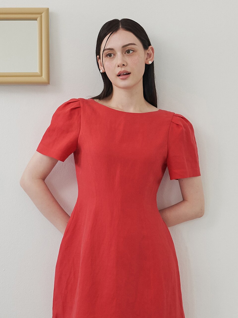 [에프코코로미즈] romantic linen mini dress RD