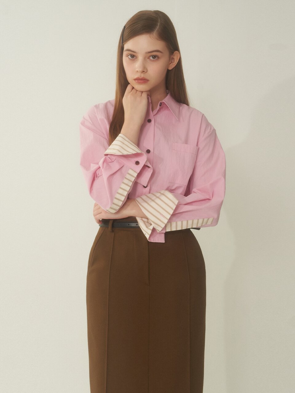 [에프코코로미즈] coco wide cuffs shirt PK