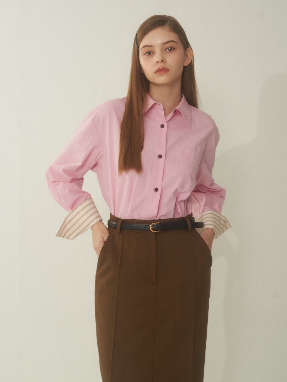 [에프코코로미즈] coco wide cuffs shirt PK