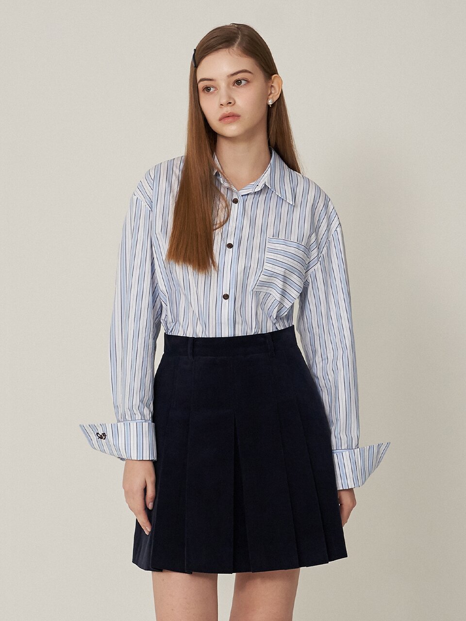 [에프코코로미즈] coco wide cuffs st shirt SK
