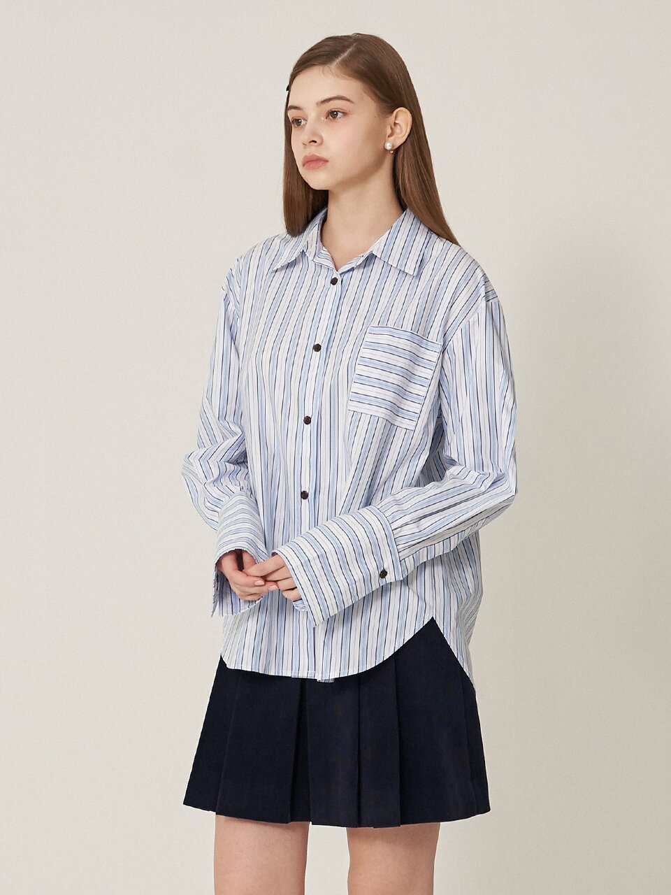 [에프코코로미즈] coco wide cuffs st shirt SK