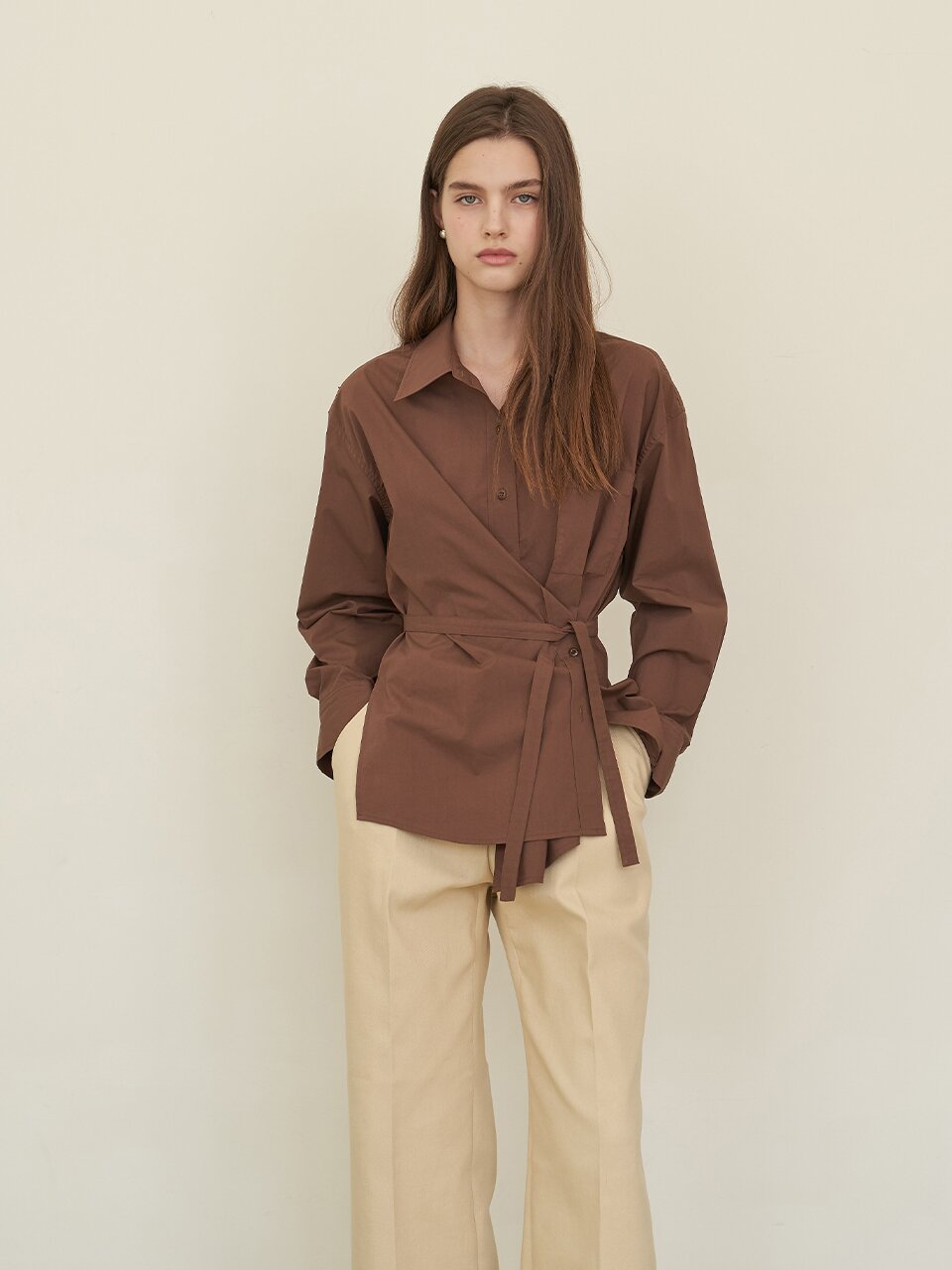 [에프코코로미즈] coco karin cotton shirt BR