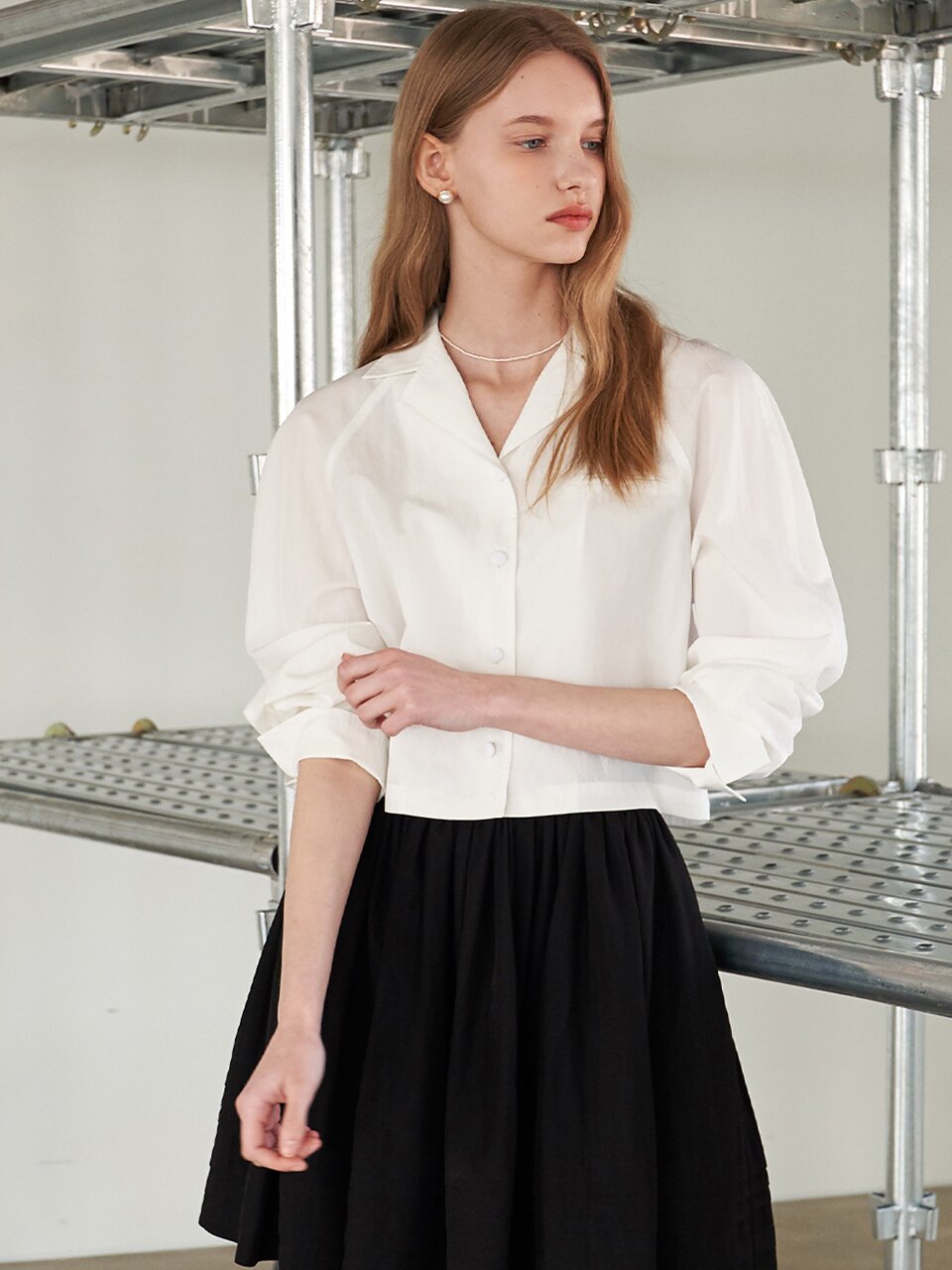 [에프코코로미즈] tailored raglan blouse WH