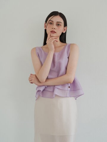 [에프코코로미즈] lovely sheer sleeveless blouse LA