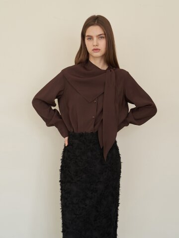 [에프코코로미즈] coco karin scarf set blouse BR