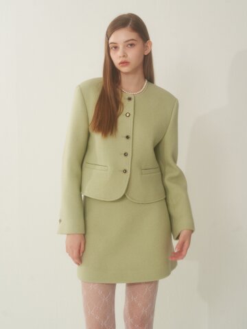 [에프코코로미즈] classic button p wool jacket LG