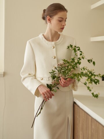 [에프코코로미즈] lilibet tweed jacket WH