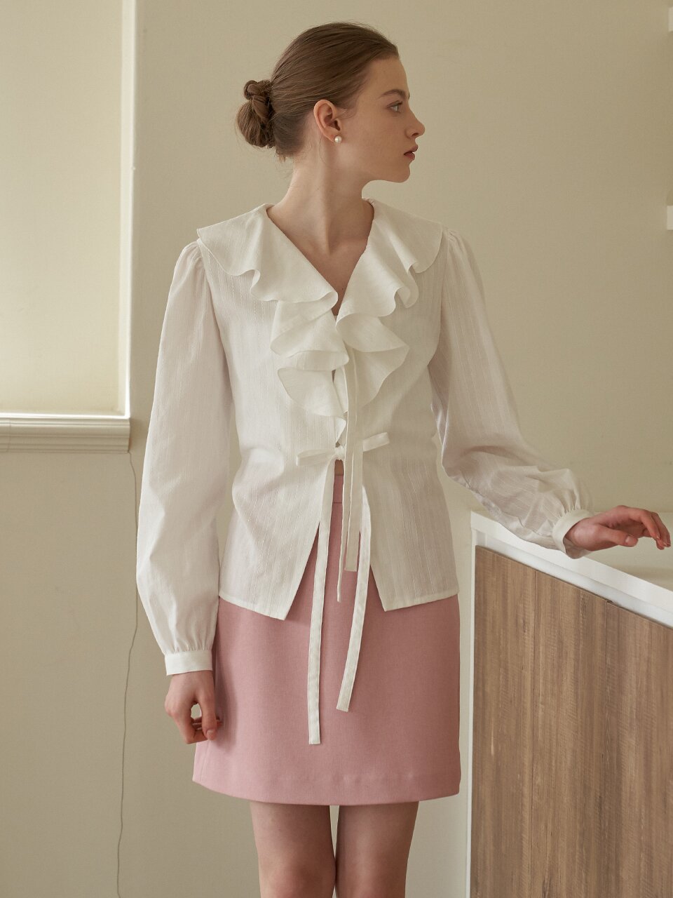 [에프코코로미즈] coco romantic frill blouse WH