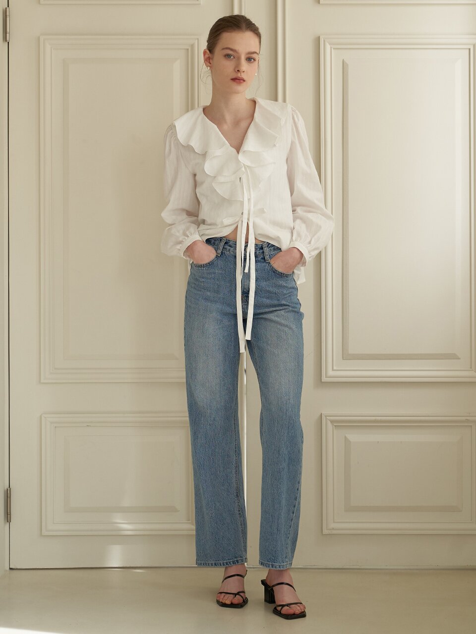 [에프코코로미즈] coco romantic frill blouse WH