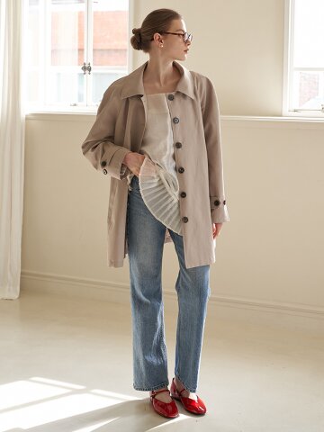 [에프코코로미즈] 24 coco half trench coat BG