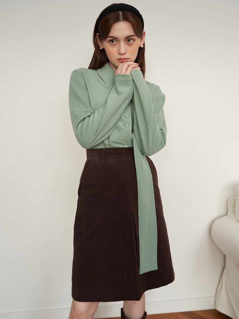 [에프코코로미즈] coco romantic scarf cardigan MI
