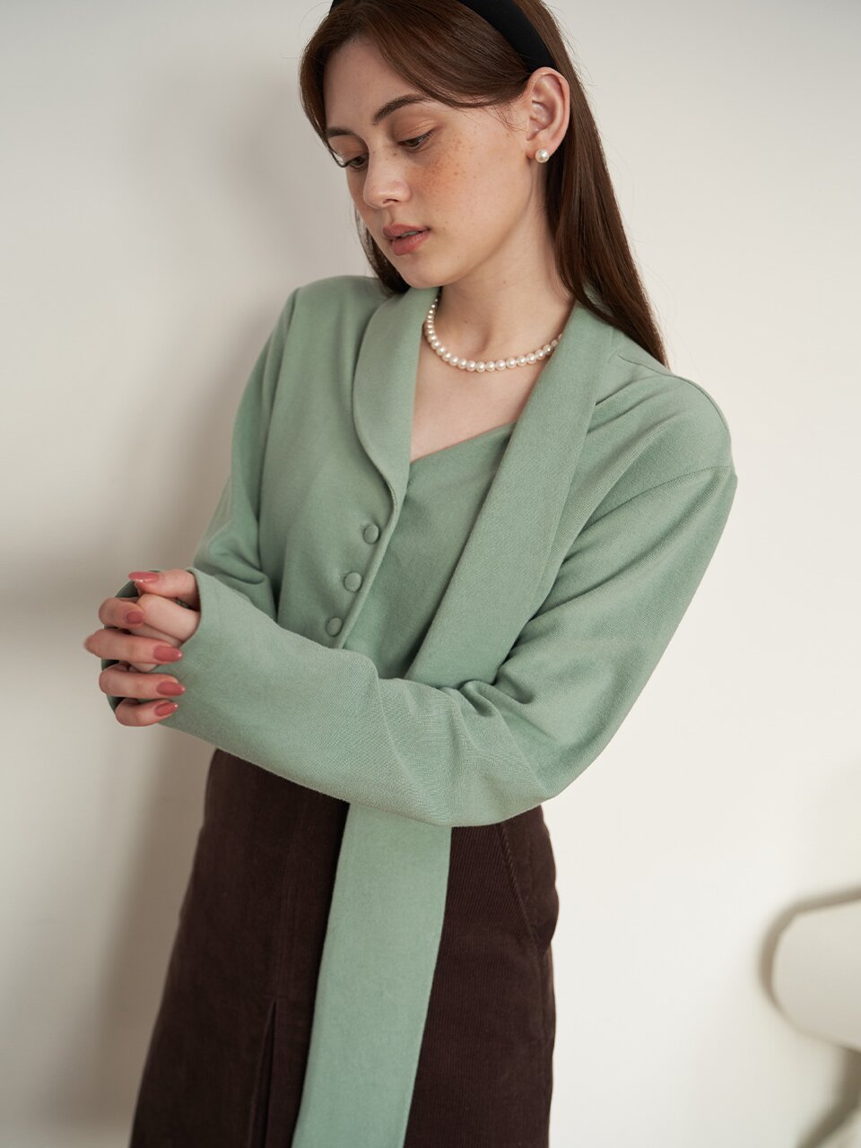 [에프코코로미즈] coco romantic scarf cardigan MI