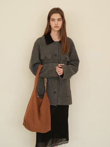 [에프코코로미즈] coco fake suede shopper bag CA