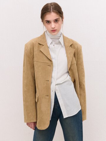 [일루셀] 스웨이드 자켓 베이지 ILS24WIJA002BE