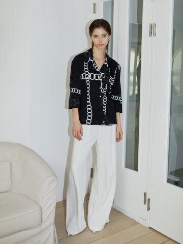 [와이제이] RANDOM CHAIN PRINT BLOUSE_BLACK