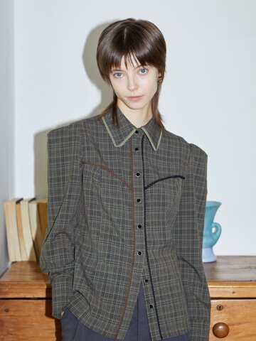 [와이제이] LOVE ME DO SHIRTS BLOUSE_OLIVE