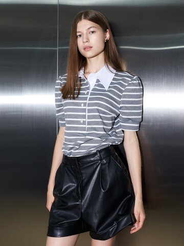 [와이제이] STRIPE SHORT SLEEVE POLO T_GREY