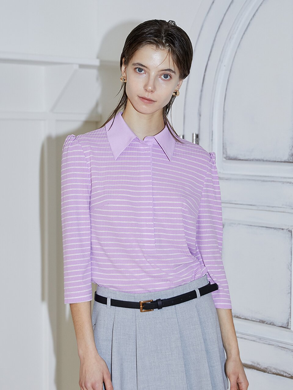 [와이제이] JUDE STRIPE POLO T SHIRTS_PINK