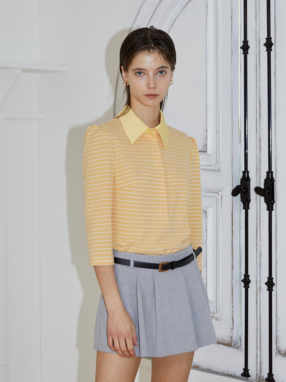 [와이제이] JUDE STRIPE POLO T SHIRTS_YELLOW