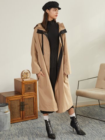 [와이제이] HOOD TRENCH COAT_BEIGE