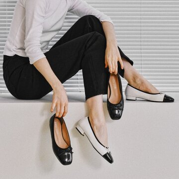 FL2732 히솝 스퀘어토 2CM 플랫 화이트