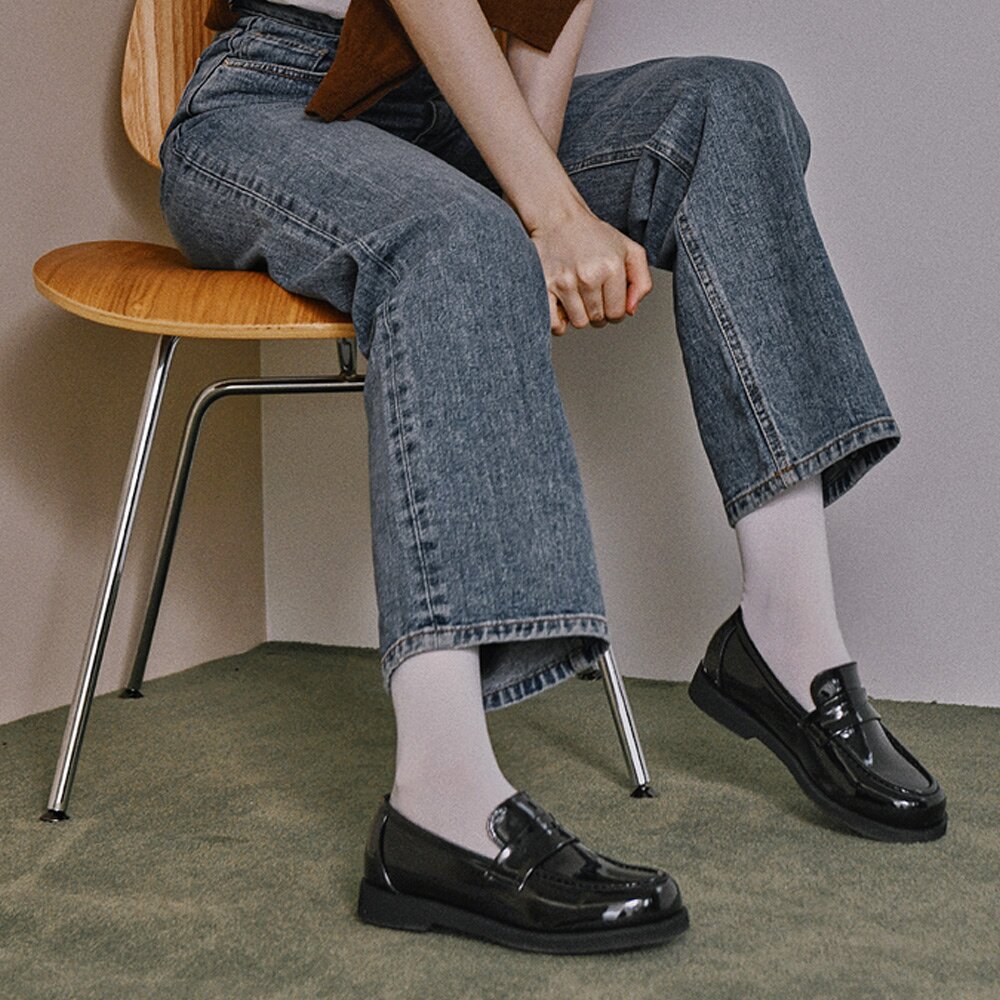 FL2632 실론 페니 로퍼 애나멜 블랙