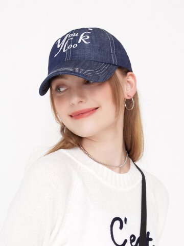 유엘케이 자수 데님 볼캡