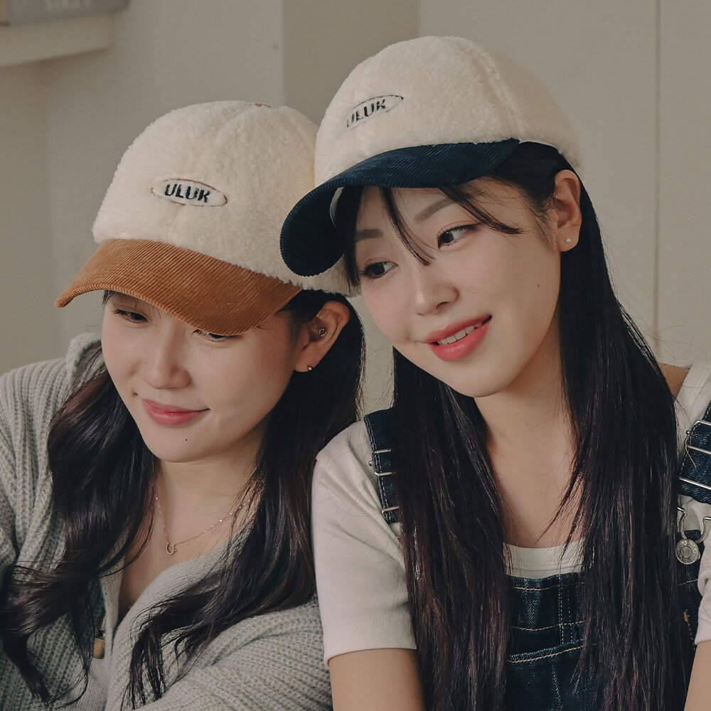 에션셜 써클 코듀로이 양털 배색 볼캡 4color