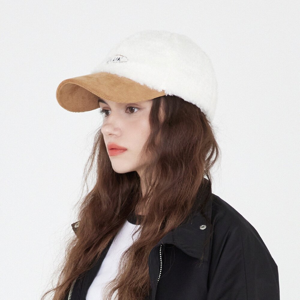 에션셜 써클 코듀로이 양털 배색 볼캡 4color