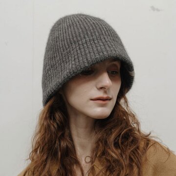 어클렛 라쿤 울 패턴 브림 비니 햇 그레이 H043GR