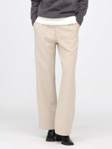(기모) Semi Wide Slacks Pants _Beige