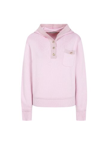 글리터 라인 후드 풀오버 니트 