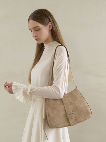 BUCKLE HOBO-BEIGE