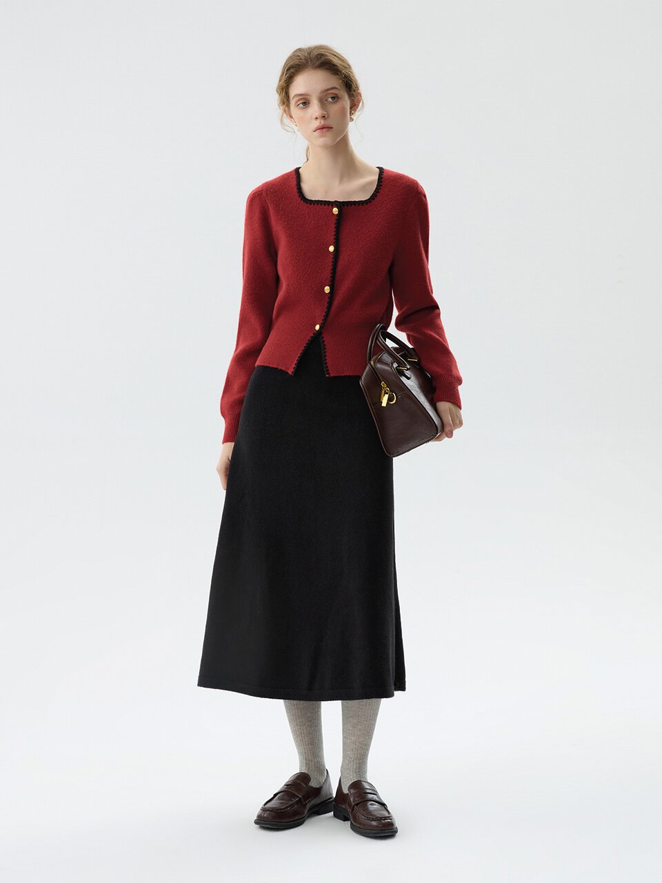 WD_Basic a-line knitted skirt