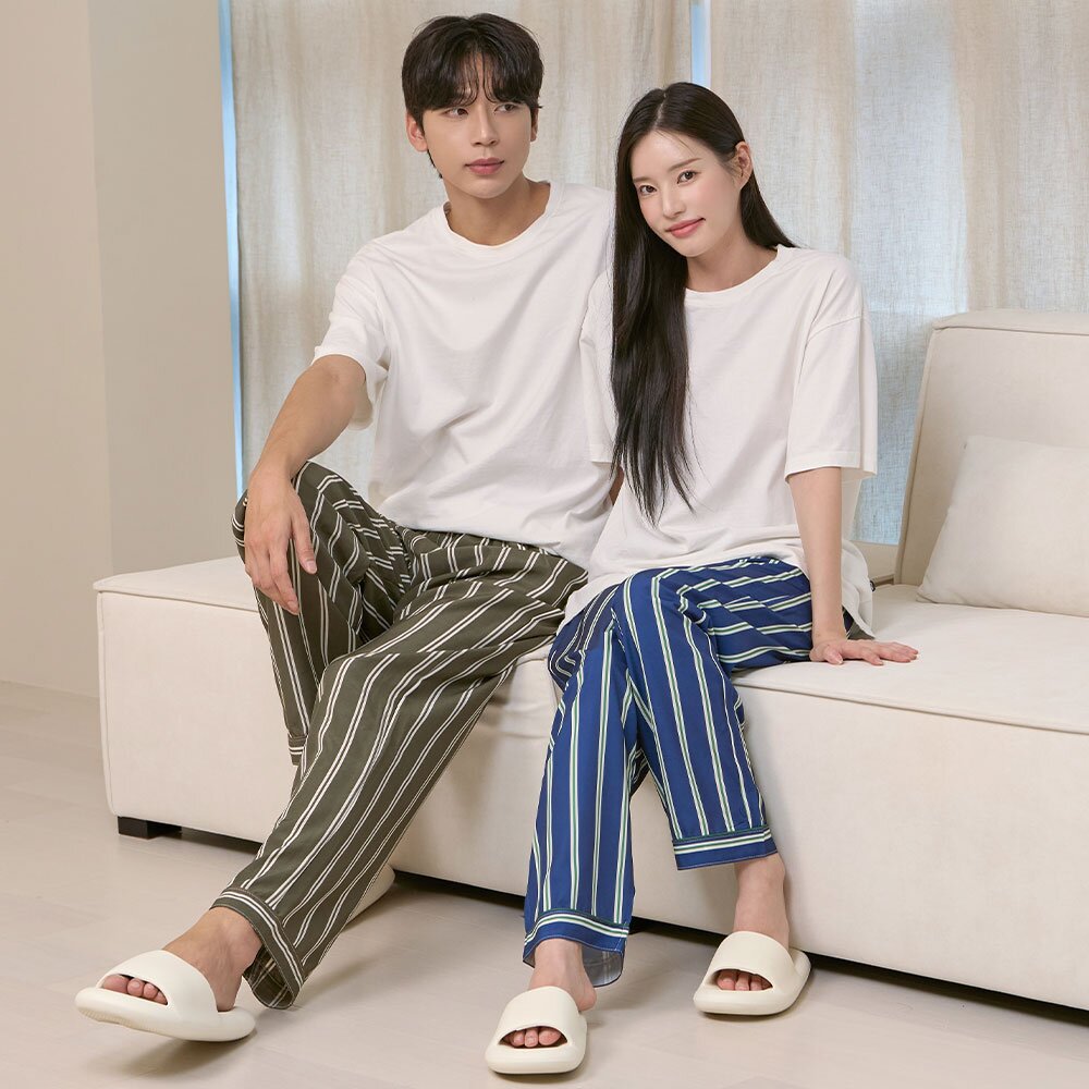 파블로 잠옷바지 남녀공용 커플 스트라이프 홈웨어 파자마 5colors